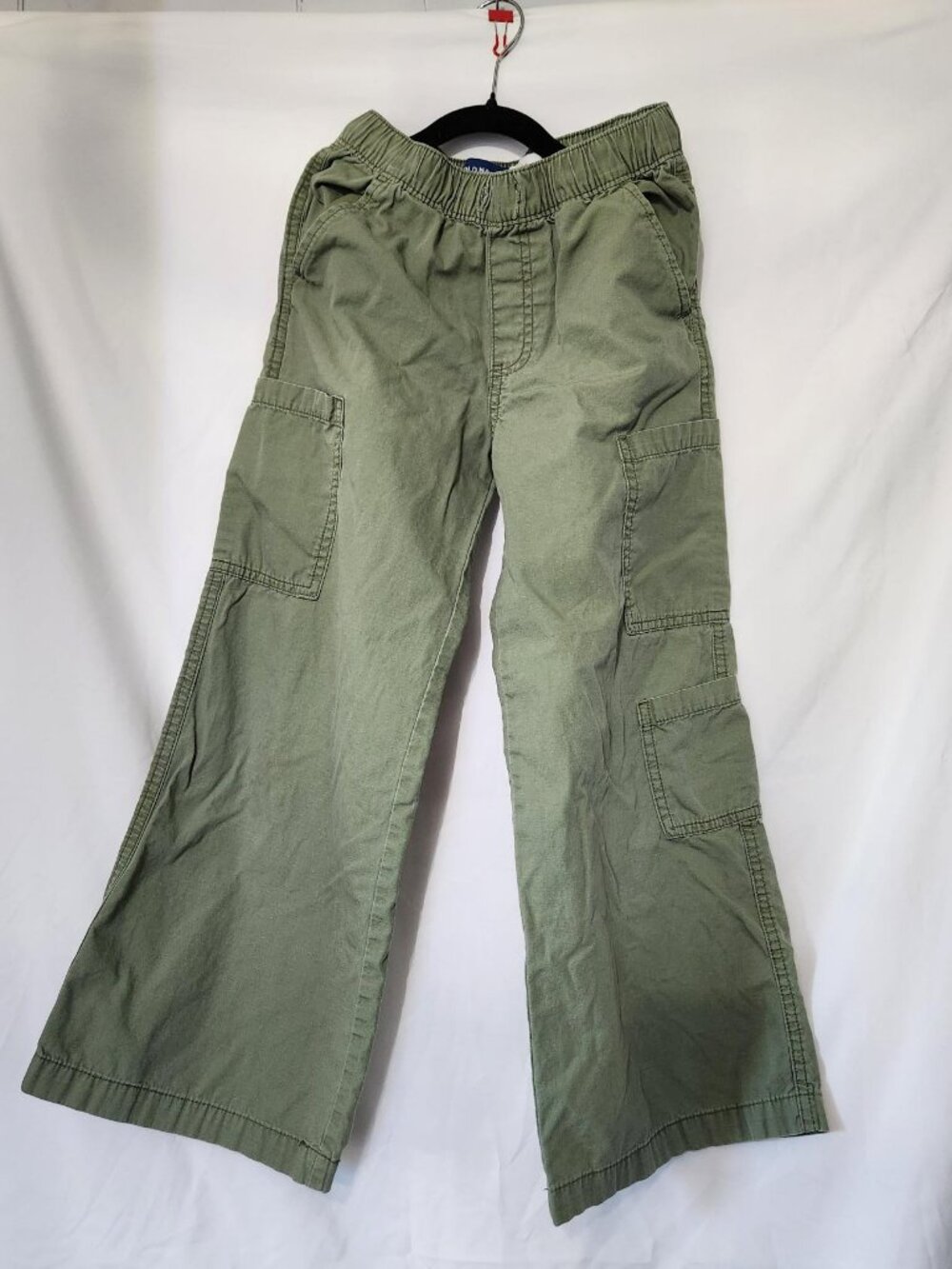 Old Navy Girls Super Baggy Cargo Pants Size 8 Sage Green Wide Leg